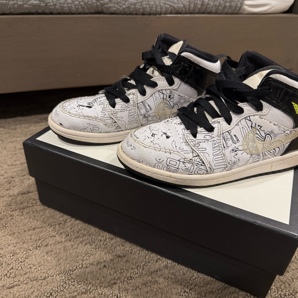 Jordan Black and White Sneakers with Unique Design and Comfortable Fit